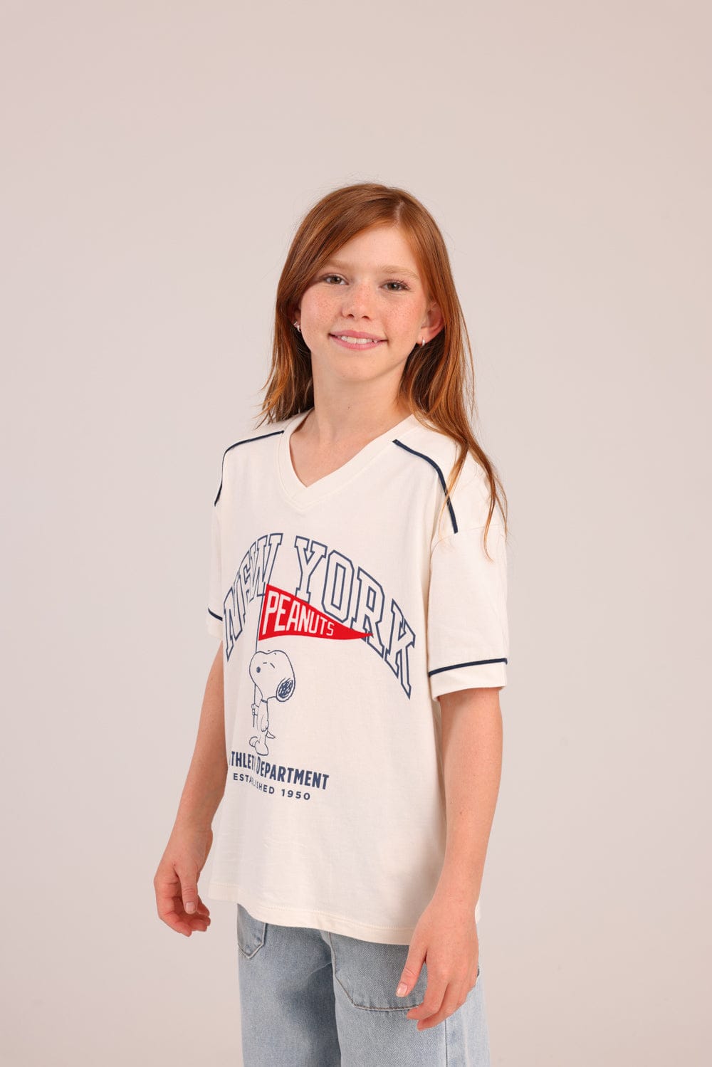 FOX בנות חולצה קצרה חולצה ממותגת סנופי חולצה ממותגת סנופי