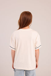 FOX בנות חולצה קצרה חולצה ממותגת סנופי חולצה ממותגת סנופי