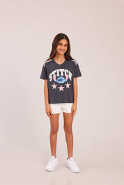 FOX בנות חולצה קצרה חולצה ממותגת סטיץ' דיסני חולצה ממותגת סטיץ' דיסני