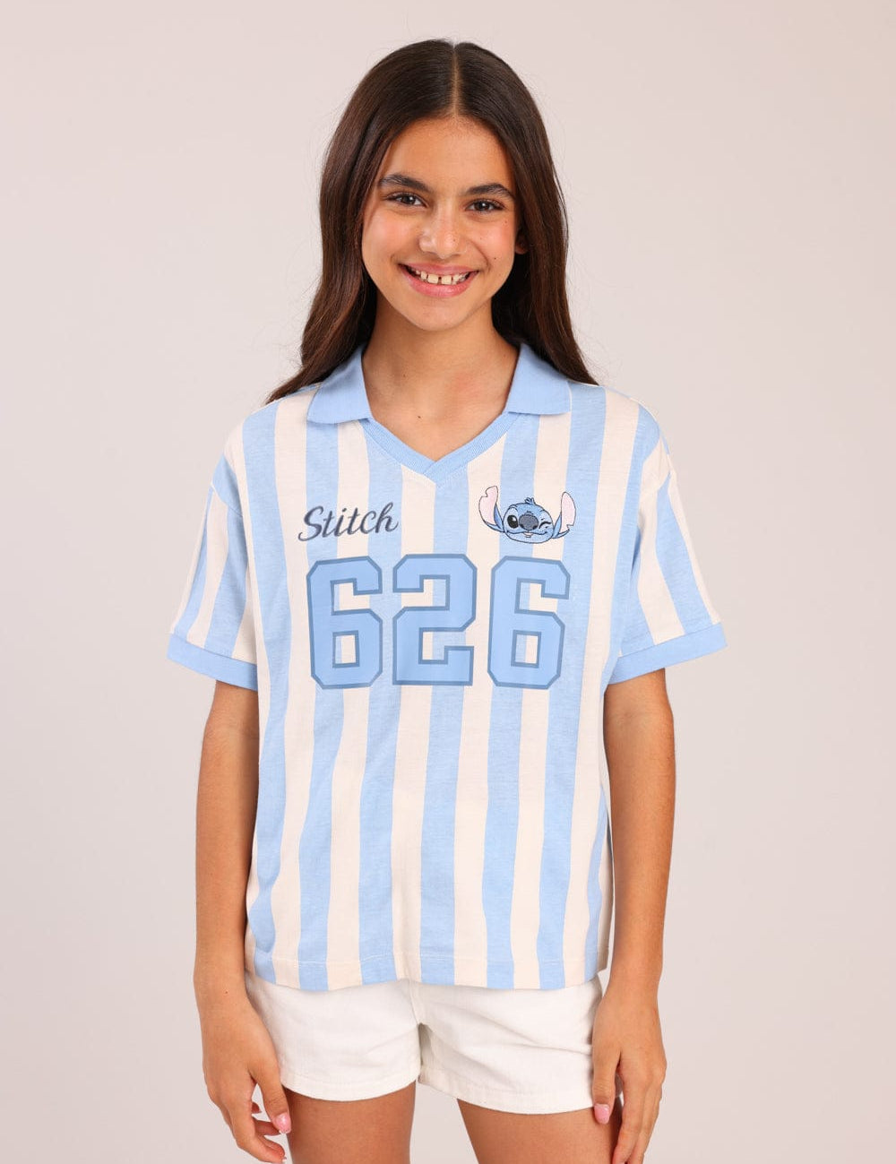 FOX בנות חולצה קצרה חולצה ממותגת סטיץ' דיסני חולצה ממותגת סטיץ' דיסני