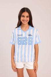 FOX בנות חולצה קצרה חולצה ממותגת סטיץ' דיסני חולצה ממותגת סטיץ' דיסני