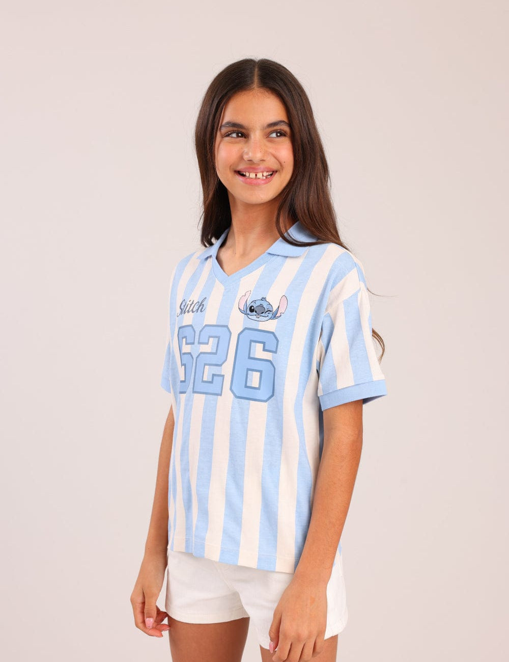 FOX בנות חולצה קצרה חולצה ממותגת סטיץ' דיסני חולצה ממותגת סטיץ' דיסני