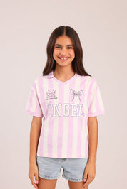 FOX בנות חולצה קצרה חולצה ממותגת סטיץ' דיסני חולצה ממותגת סטיץ' דיסני