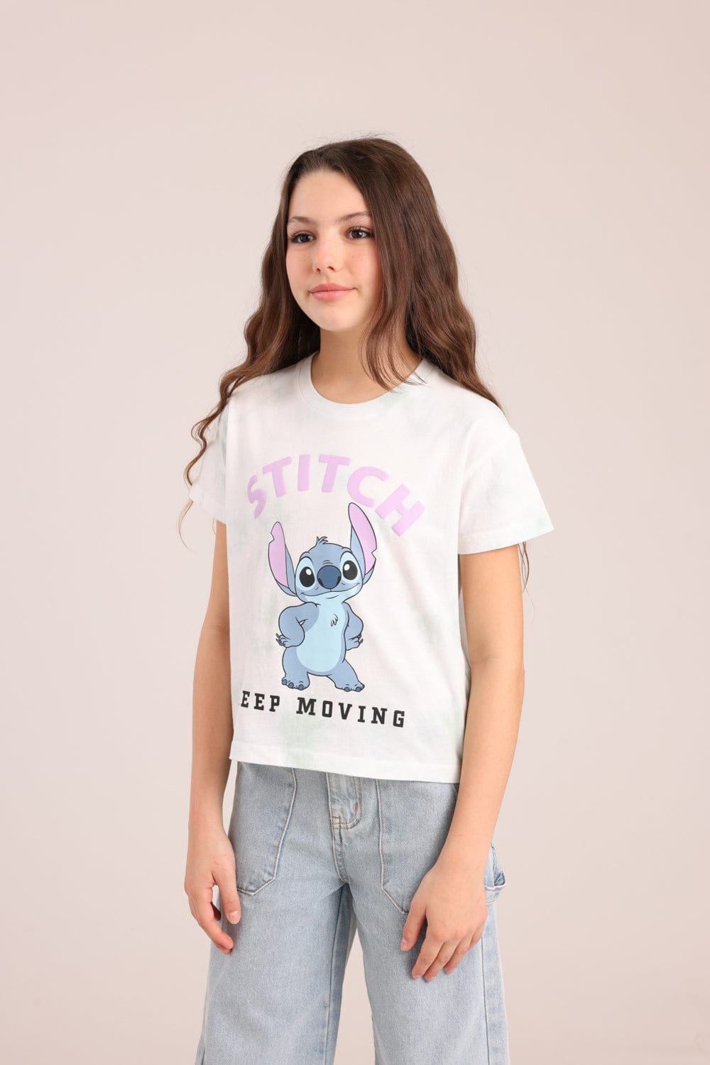 FOX בנות חולצה קצרה חולצה ממותגת סטיץ' דיסני חולצה ממותגת סטיץ' דיסני