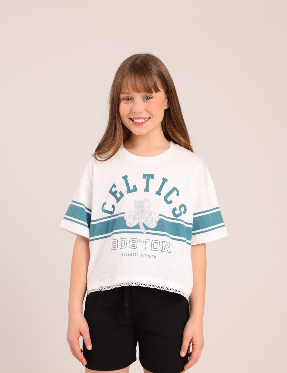 FOX בנות חולצה קצרה חולצה ממותגת NBA חולצה ממותגת NBA