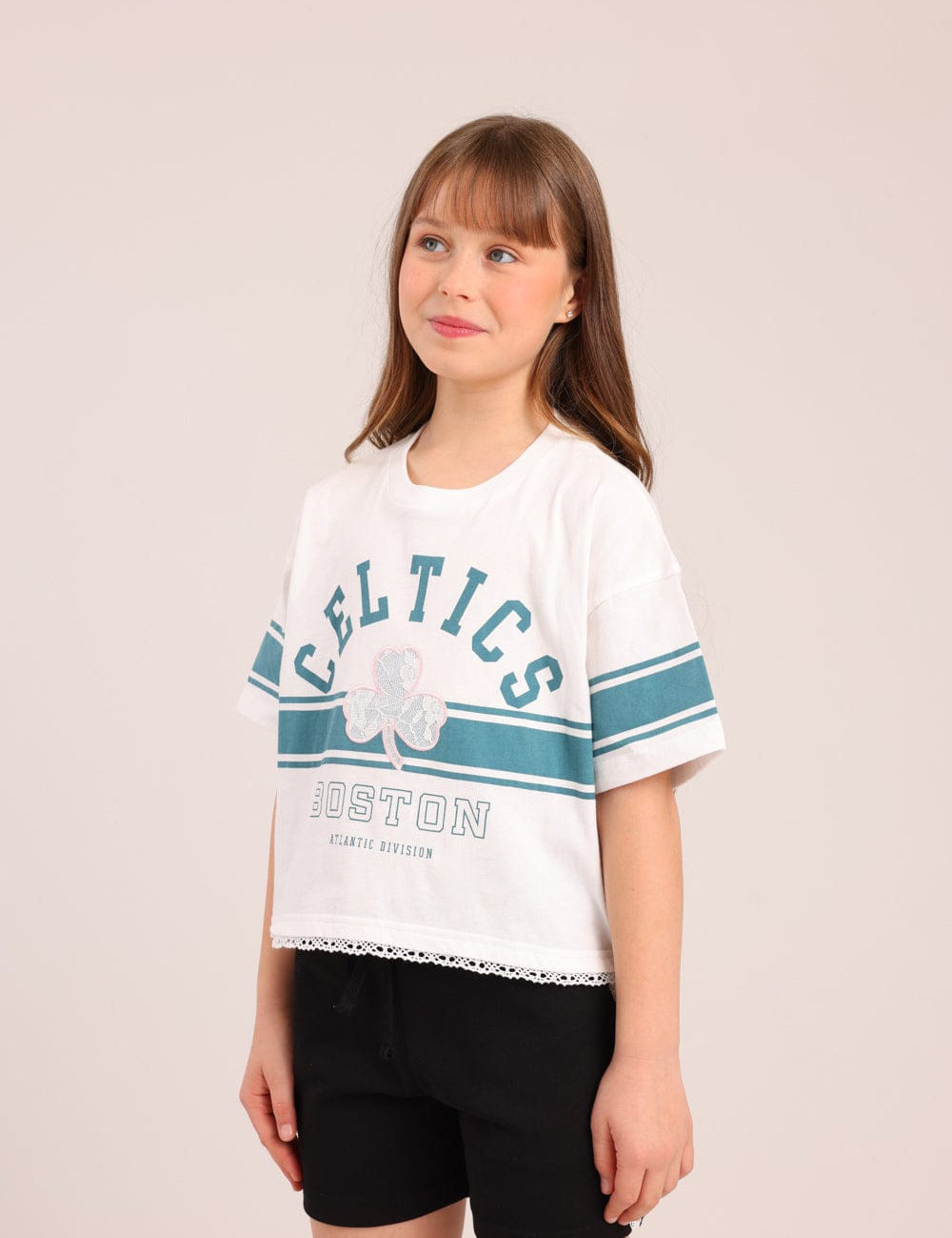 FOX בנות חולצה קצרה חולצה ממותגת NBA חולצה ממותגת NBA