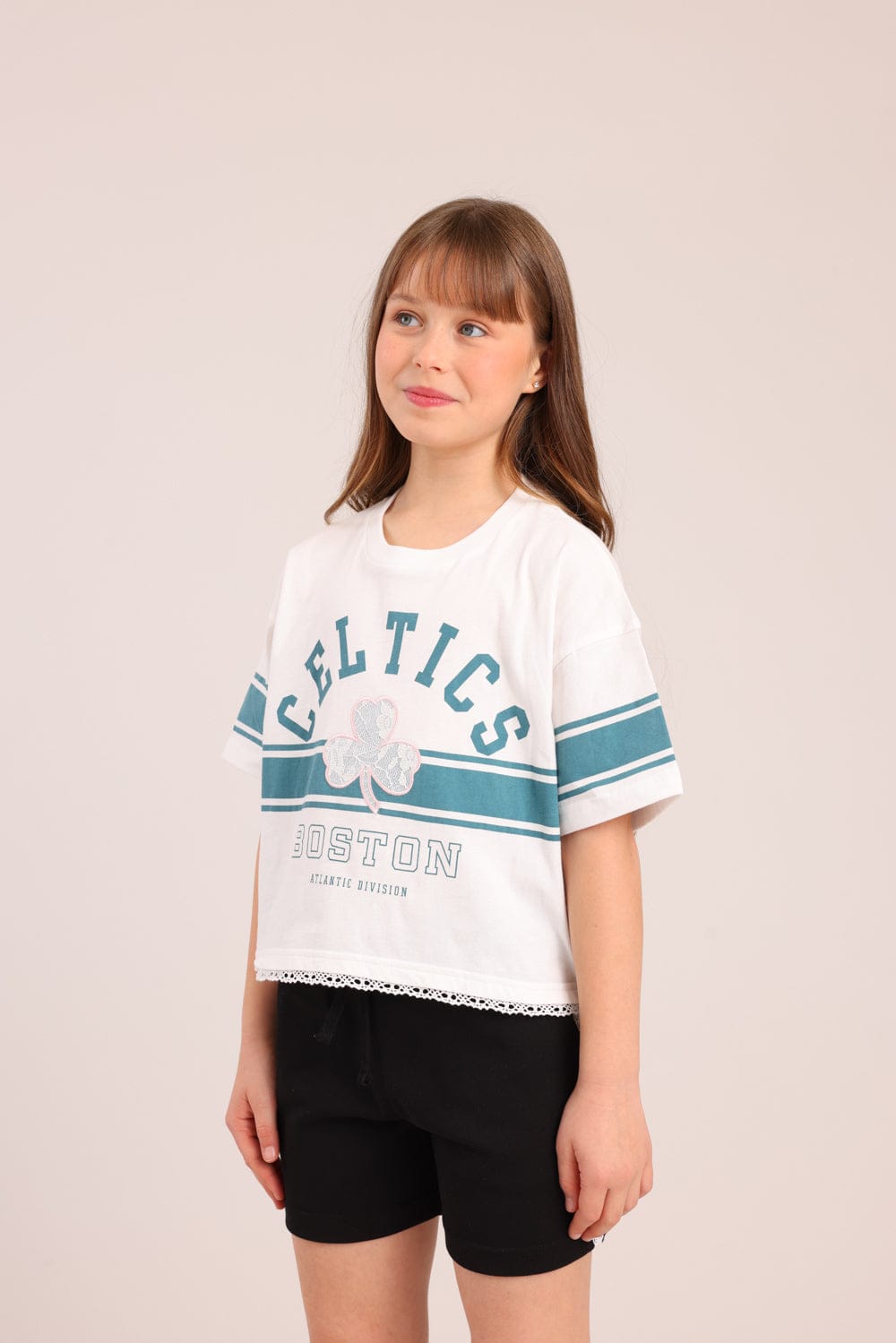 FOX בנות חולצה קצרה חולצה ממותגת NBA חולצה ממותגת NBA