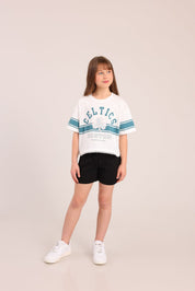 FOX בנות חולצה קצרה חולצה ממותגת NBA חולצה ממותגת NBA