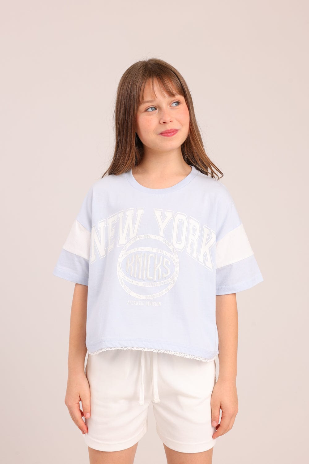 FOX בנות חולצה קצרה חולצה ממותגת NBA חולצה ממותגת NBA