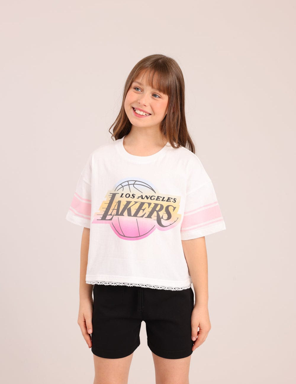 FOX בנות חולצה קצרה חולצה ממותגת NBA חולצה ממותגת NBA