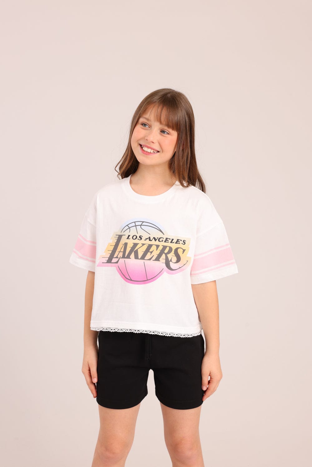 FOX בנות חולצה קצרה חולצה ממותגת NBA חולצה ממותגת NBA