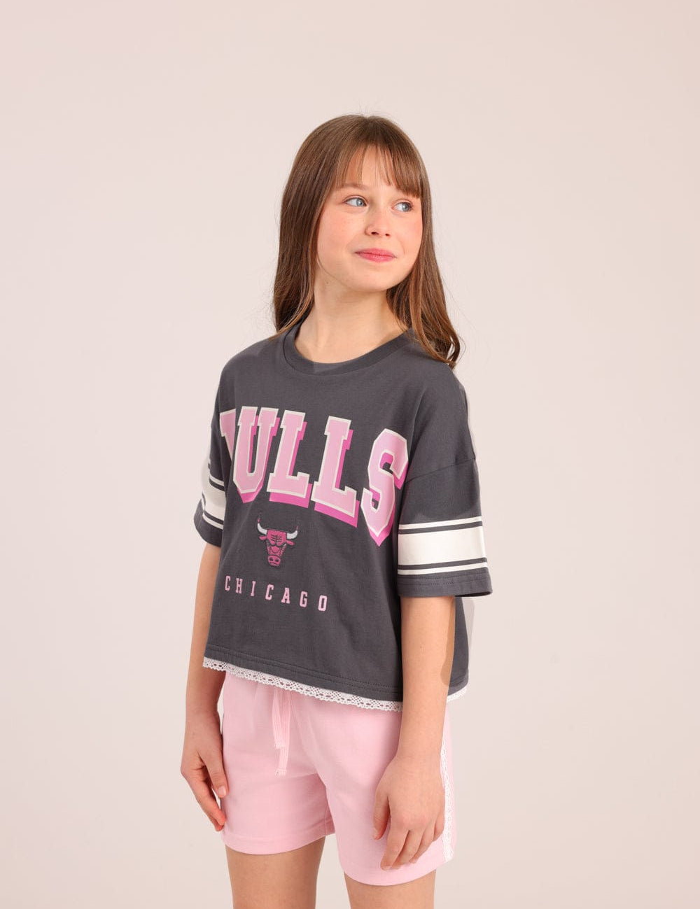 FOX בנות חולצה קצרה חולצה ממותגת NBA חולצה ממותגת NBA