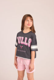 FOX בנות חולצה קצרה חולצה ממותגת NBA חולצה ממותגת NBA