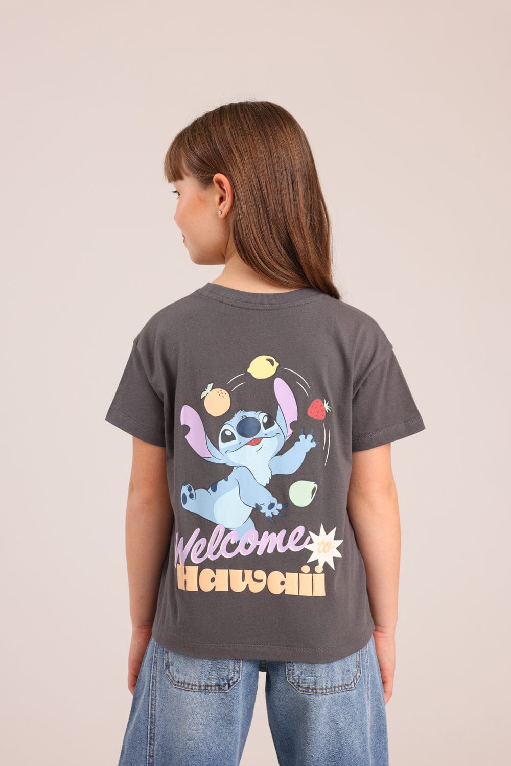 FOX בנות חולצה קצרה חולצה ממותגת סטיץ' דיסני חולצה ממותגת סטיץ' דיסני