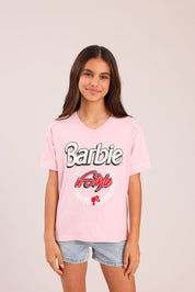 FOX בנות חולצה קצרה חולצה ממותגת ברבי חולצה ממותגת ברבי