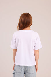 FOX בנות חולצה קצרה חולצה טריקו בייסיק חולצה טריקו בייסיק