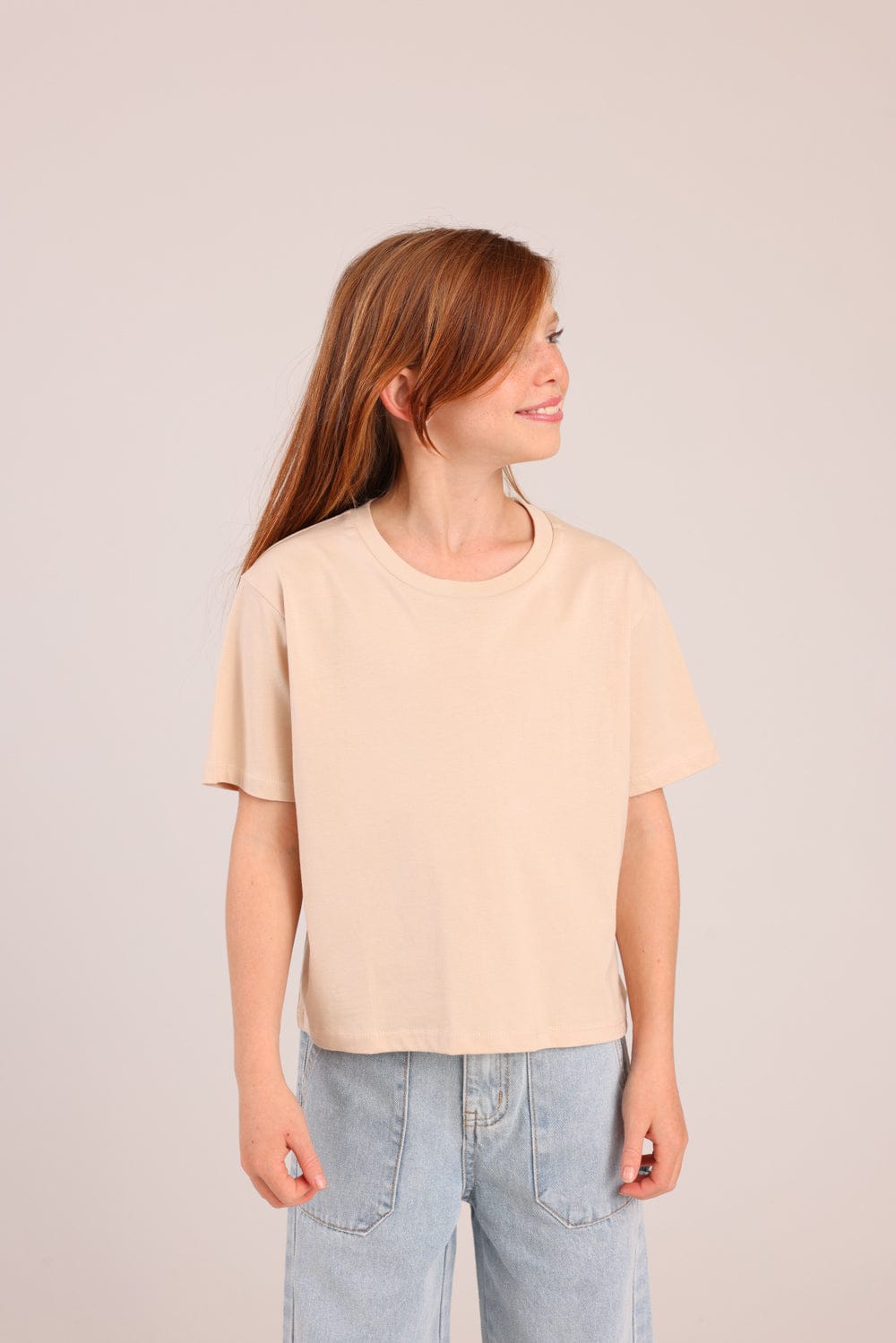 FOX בנות חולצה קצרה חולצה טריקו בייסיק חולצה טריקו בייסיק