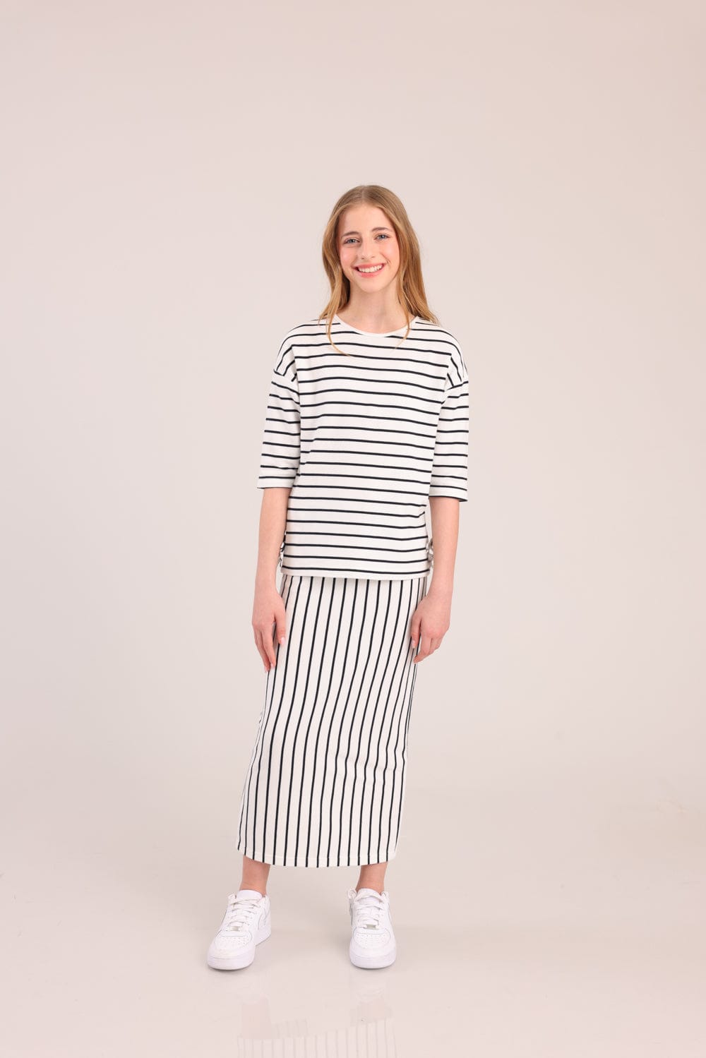 FOX בנות חולצה קצרה חולצה עם פסים חולצה עם פסים