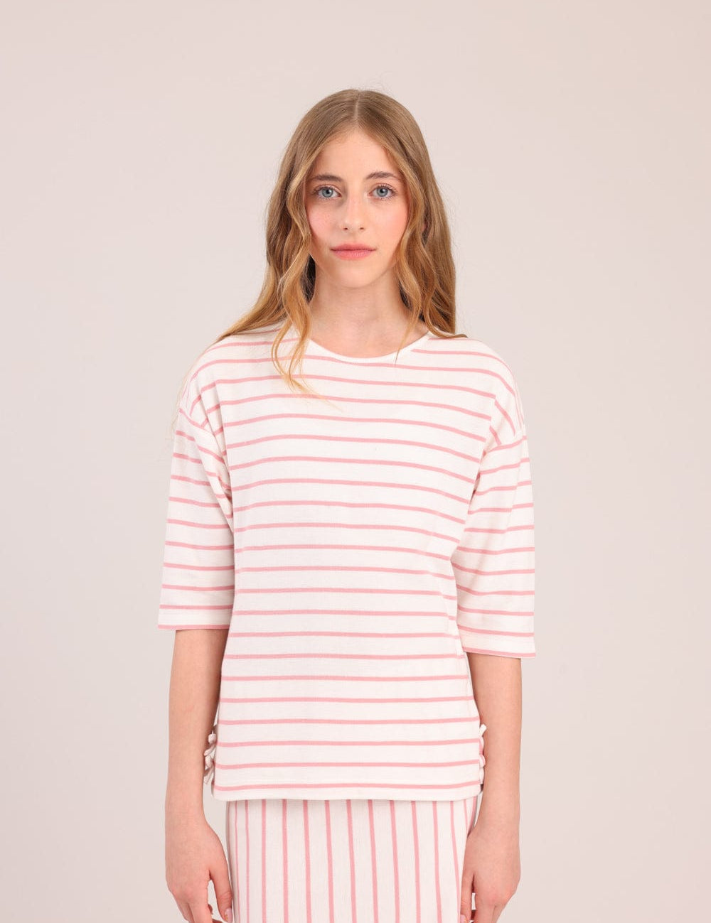 FOX בנות חולצה קצרה חולצה עם פסים חולצה עם פסים