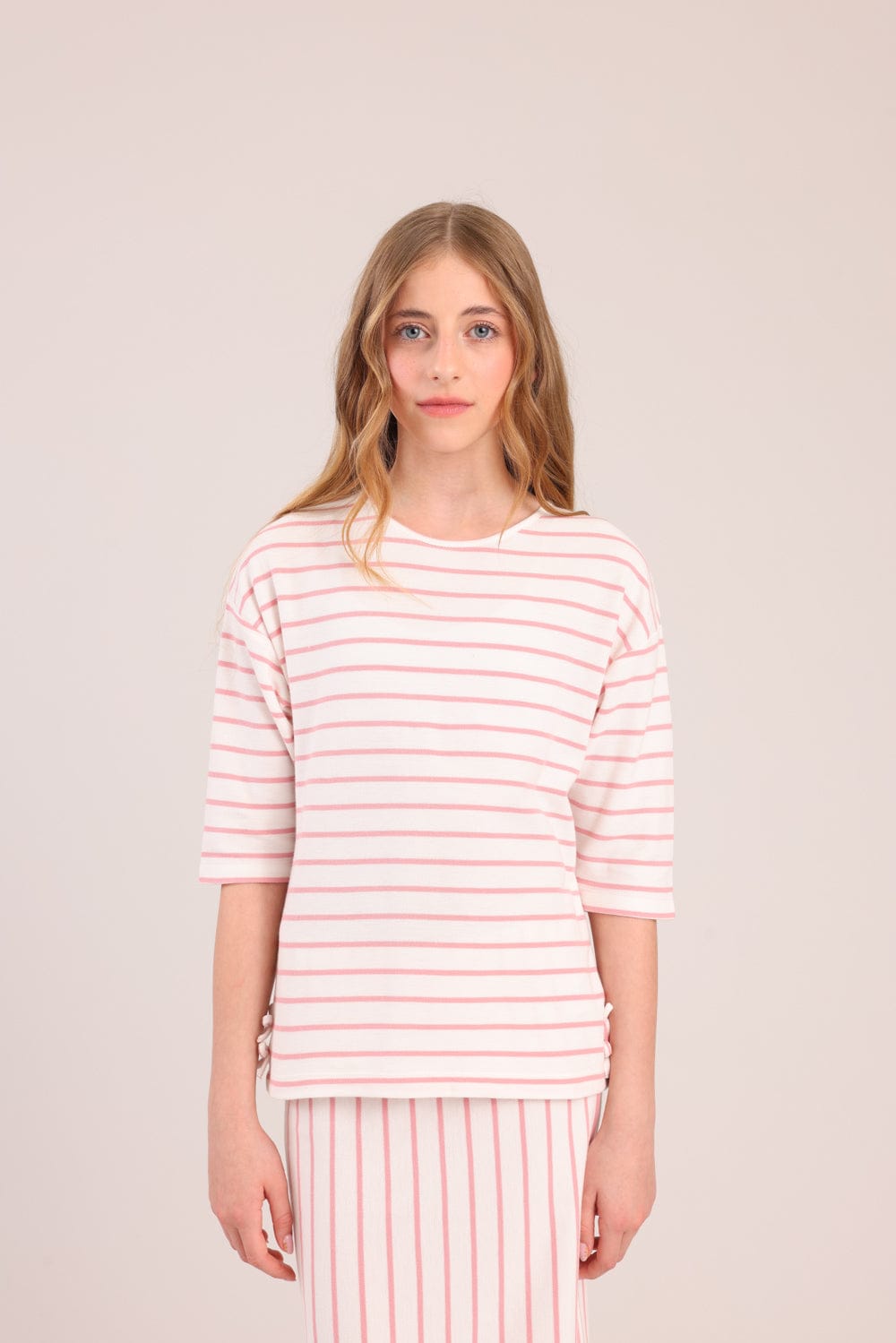 FOX בנות חולצה קצרה חולצה עם פסים חולצה עם פסים