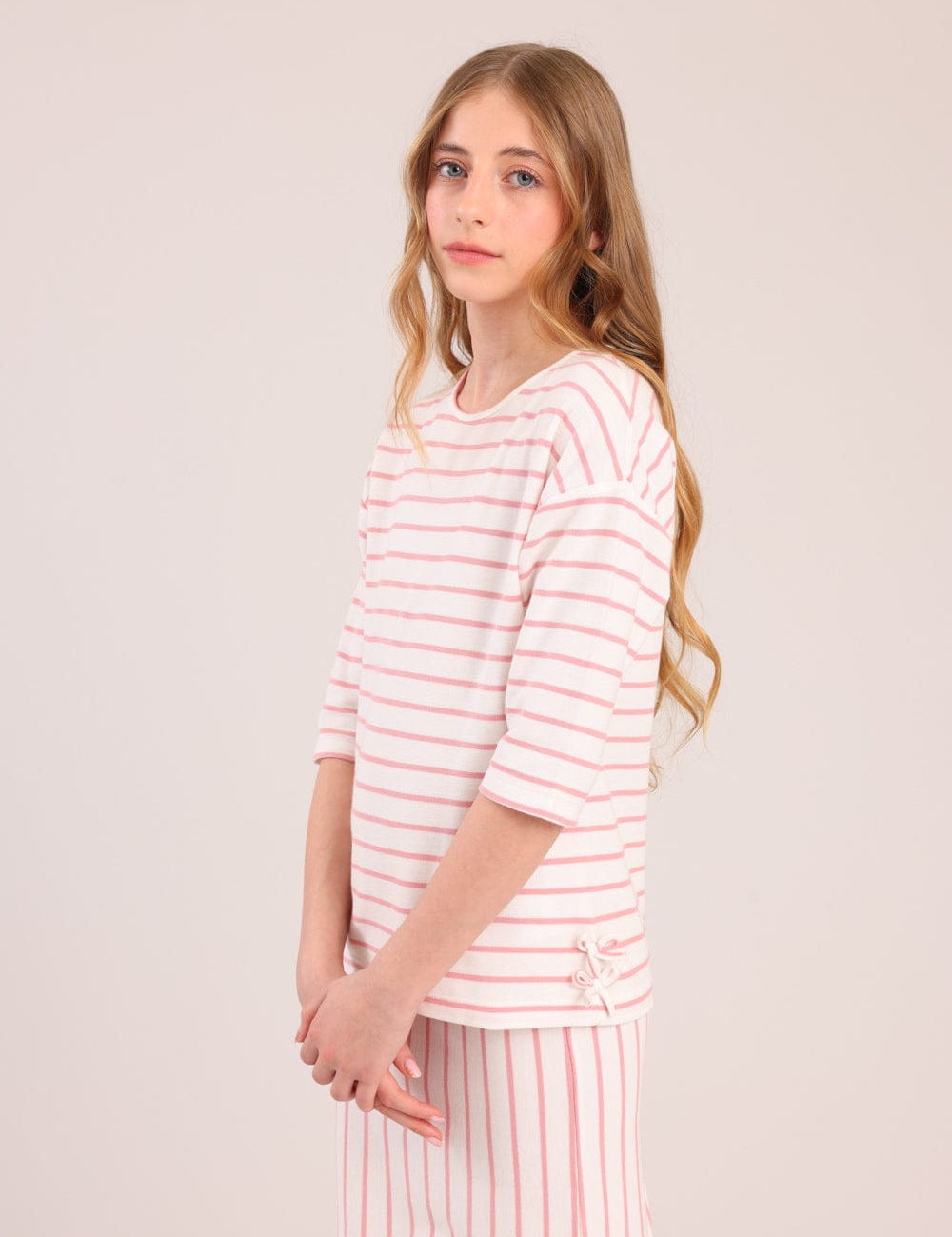 FOX בנות חולצה קצרה חולצה עם פסים חולצה עם פסים