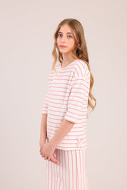 FOX בנות חולצה קצרה חולצה עם פסים חולצה עם פסים