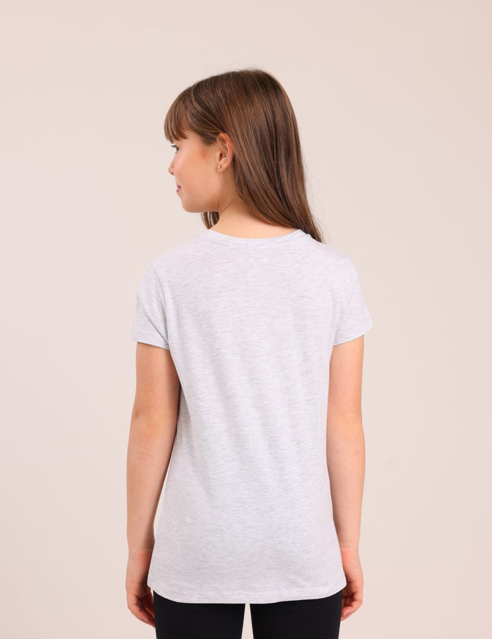 FOX בנות חולצה קצרה טישרט בייסיק צווארון V טישרט בייסיק צווארון V