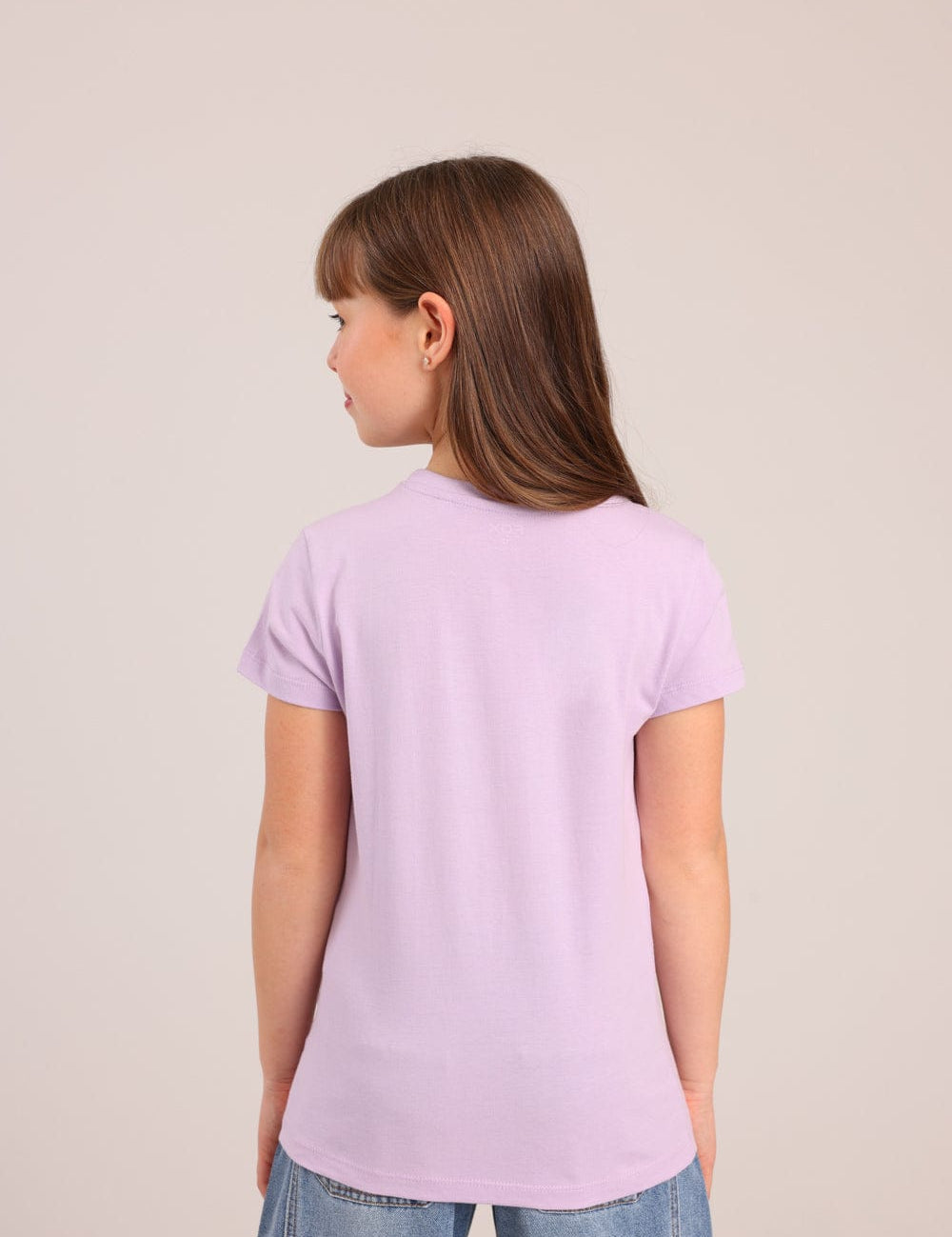 FOX בנות חולצה קצרה טישרט בייסיק צווארון V טישרט בייסיק צווארון V