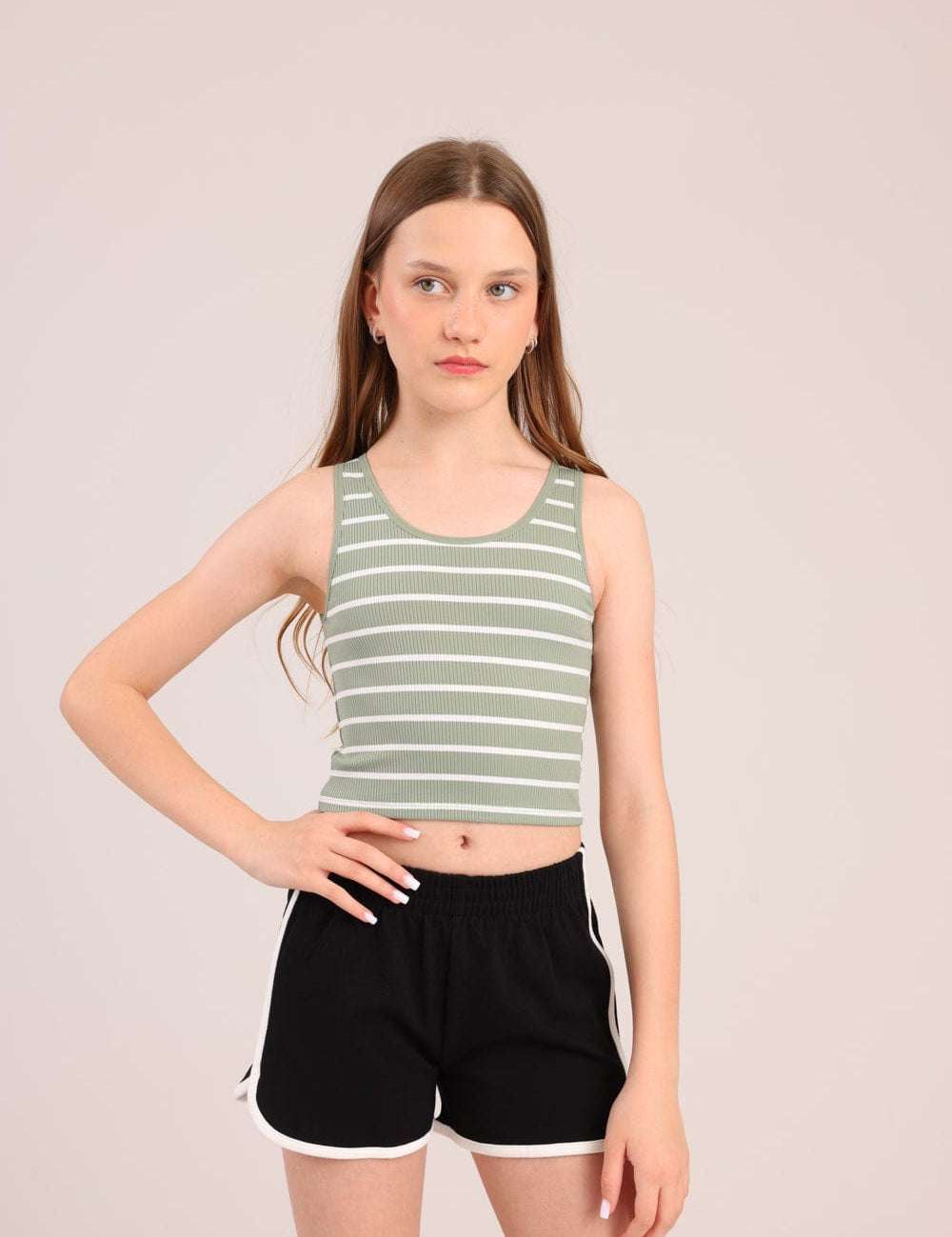 FOX בנות גופיה גופיית ריב פסים גופיית ריב פסים