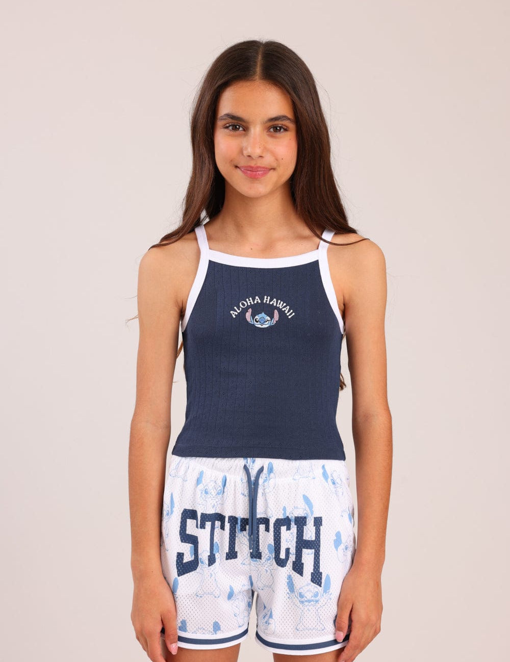 FOX בנות אחר גופיה ממותגת סטיץ' דיסני גופיה ממותגת סטיץ' דיסני