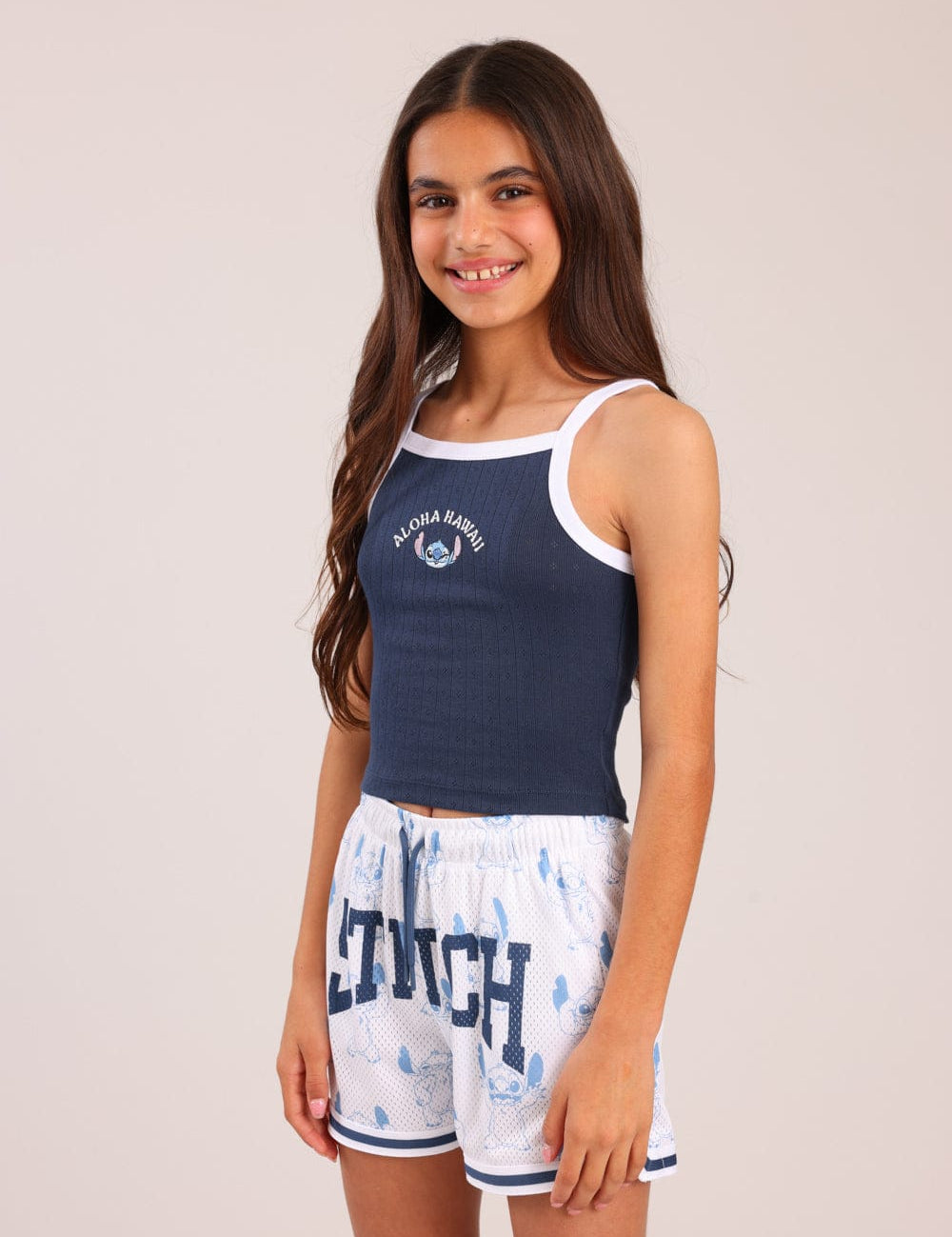 FOX בנות אחר גופיה ממותגת סטיץ' דיסני גופיה ממותגת סטיץ' דיסני