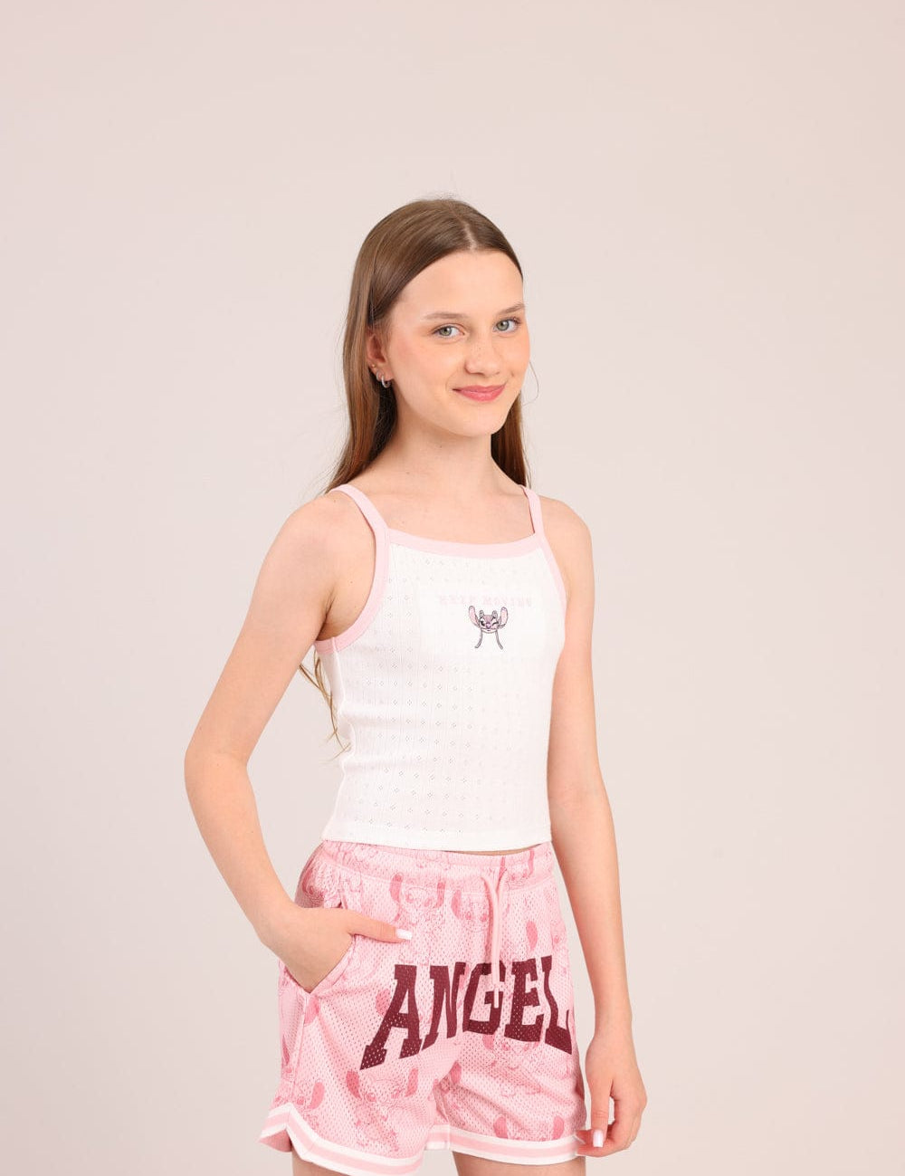 FOX בנות גופיה גופיה ממותגת סטיץ' דיסני גופיה ממותגת סטיץ' דיסני