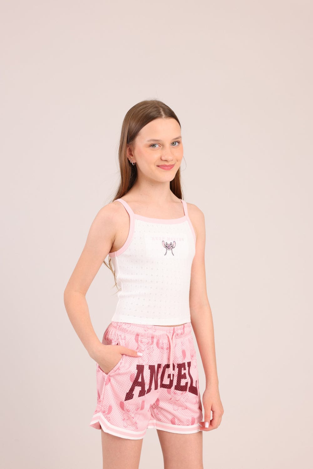 FOX בנות גופיה גופיה ממותגת סטיץ' דיסני גופיה ממותגת סטיץ' דיסני