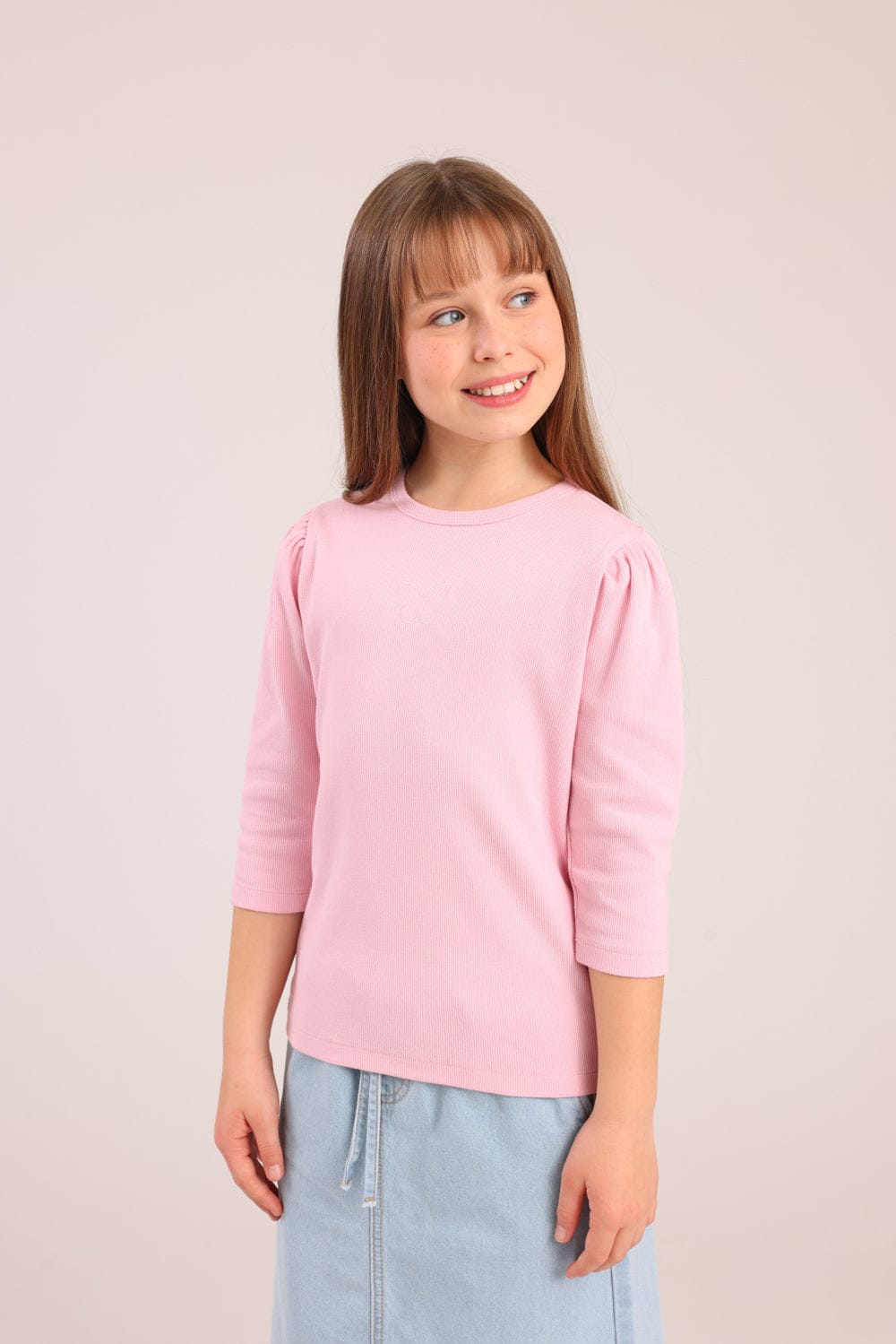 FOX בנות חולצה קצרה חולצת 3/4 SLEEVE חולצת 3/4 SLEEVE