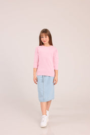 FOX בנות חולצה קצרה חולצת 3/4 SLEEVE חולצת 3/4 SLEEVE
