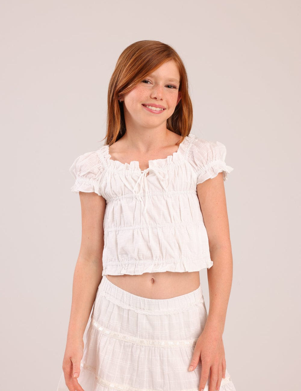 FOX בנות אחר גופייה עם כיווצים גופייה עם כיווצים