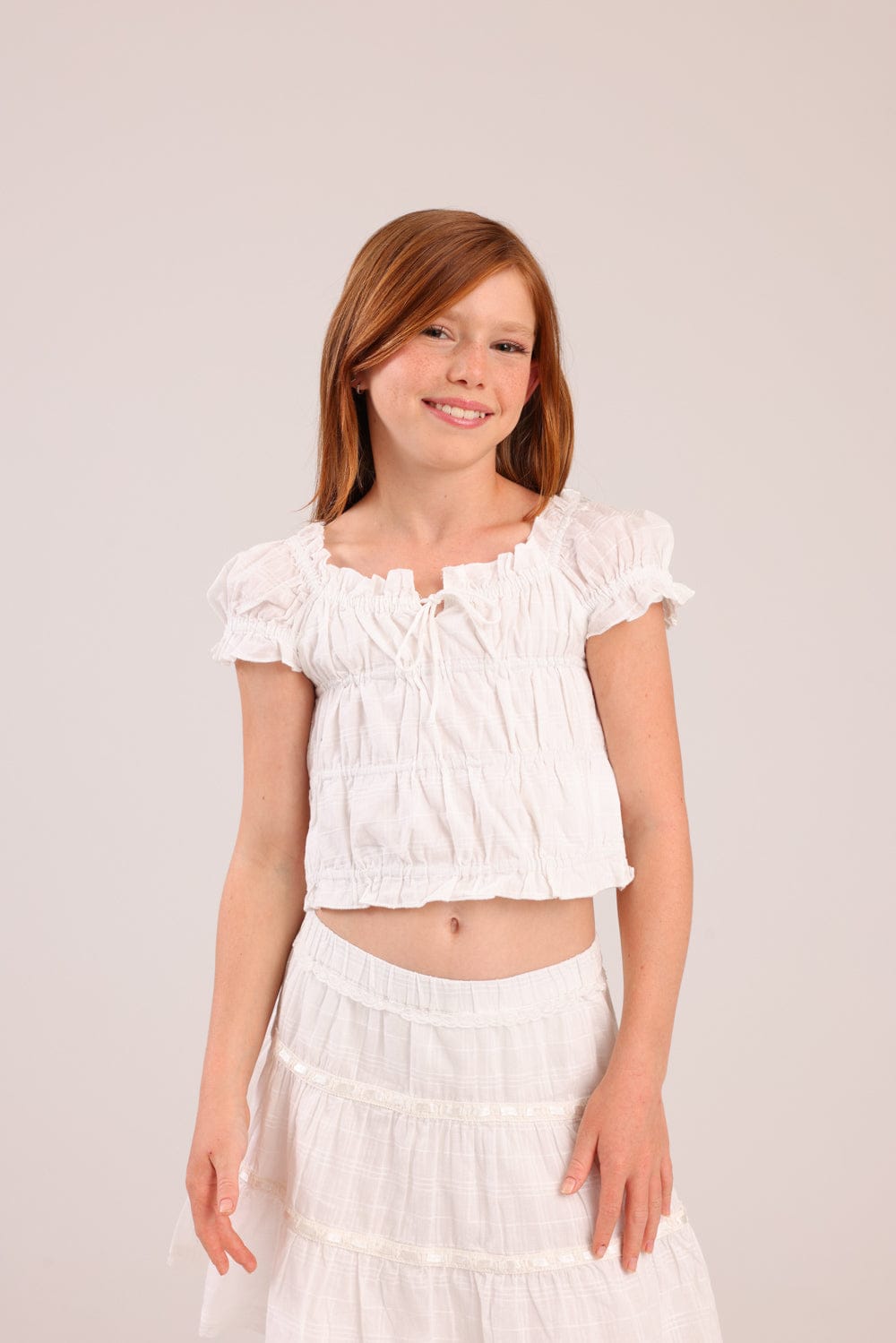 FOX בנות אחר גופייה עם כיווצים גופייה עם כיווצים