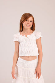 FOX בנות אחר גופייה עם כיווצים גופייה עם כיווצים