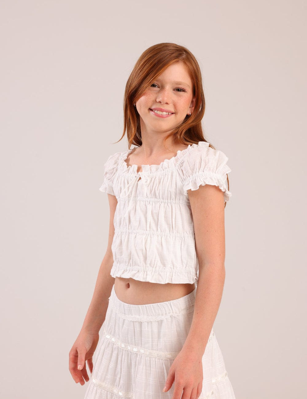 FOX בנות אחר גופייה עם כיווצים גופייה עם כיווצים