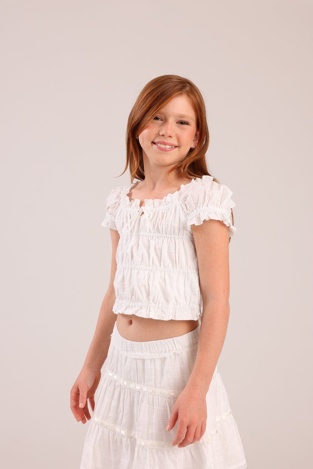 FOX בנות אחר גופייה עם כיווצים גופייה עם כיווצים