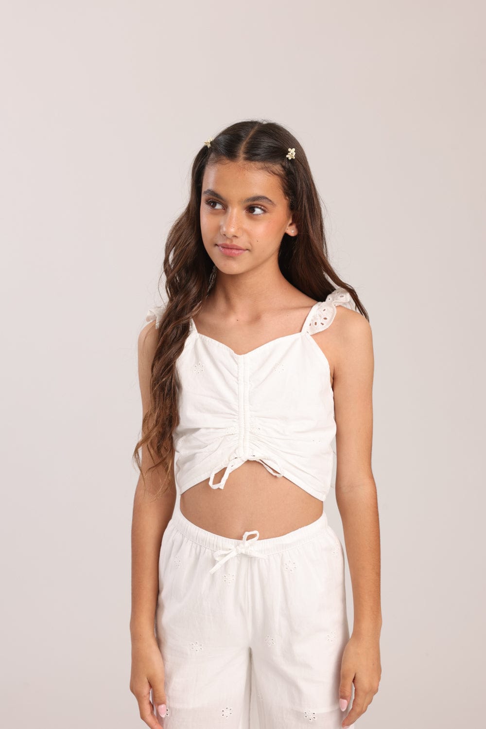 FOX בנות אחר גופייה עם כיווצים גופייה עם כיווצים