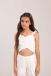 FOX בנות אחר גופייה עם כיווצים גופייה עם כיווצים