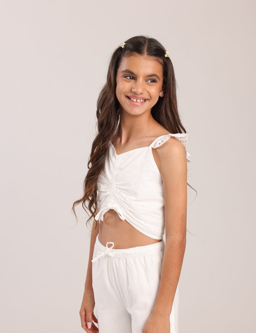 FOX בנות אחר גופייה עם כיווצים גופייה עם כיווצים