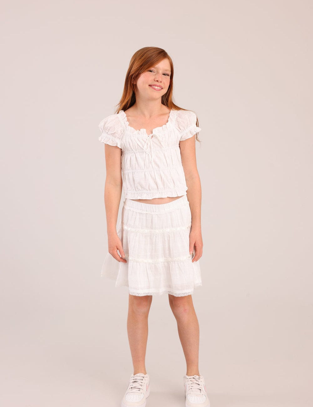 FOX בנות אחר חצאית עם תחרות חצאית עם תחרות