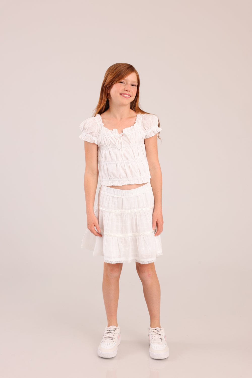 FOX בנות אחר חצאית עם תחרות חצאית עם תחרות