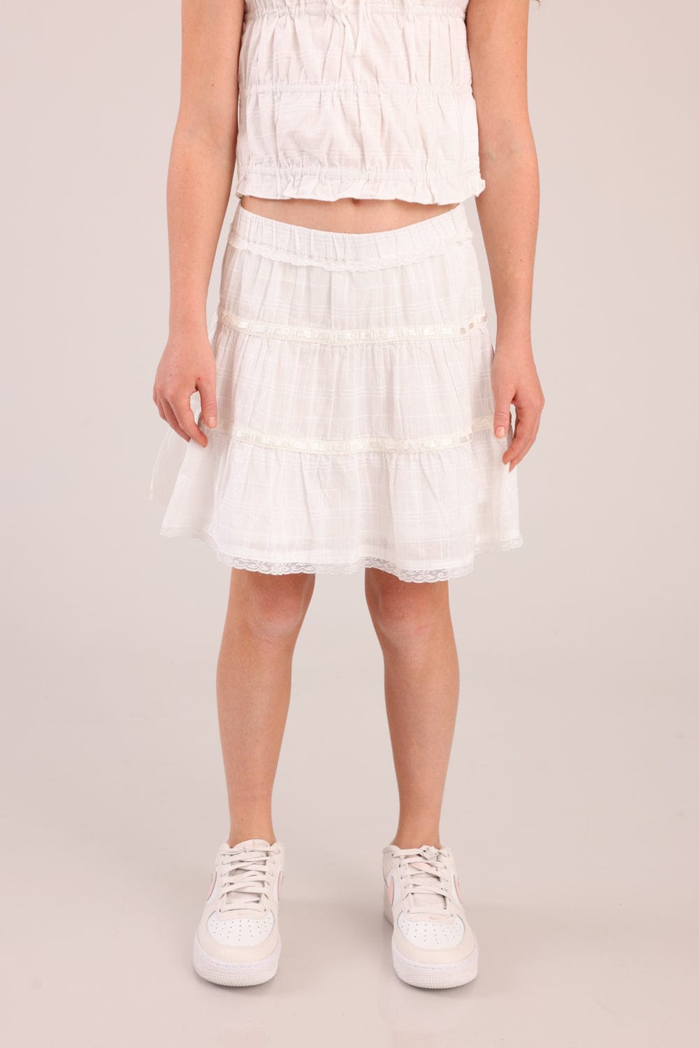 FOX בנות אחר חצאית עם תחרות חצאית עם תחרות