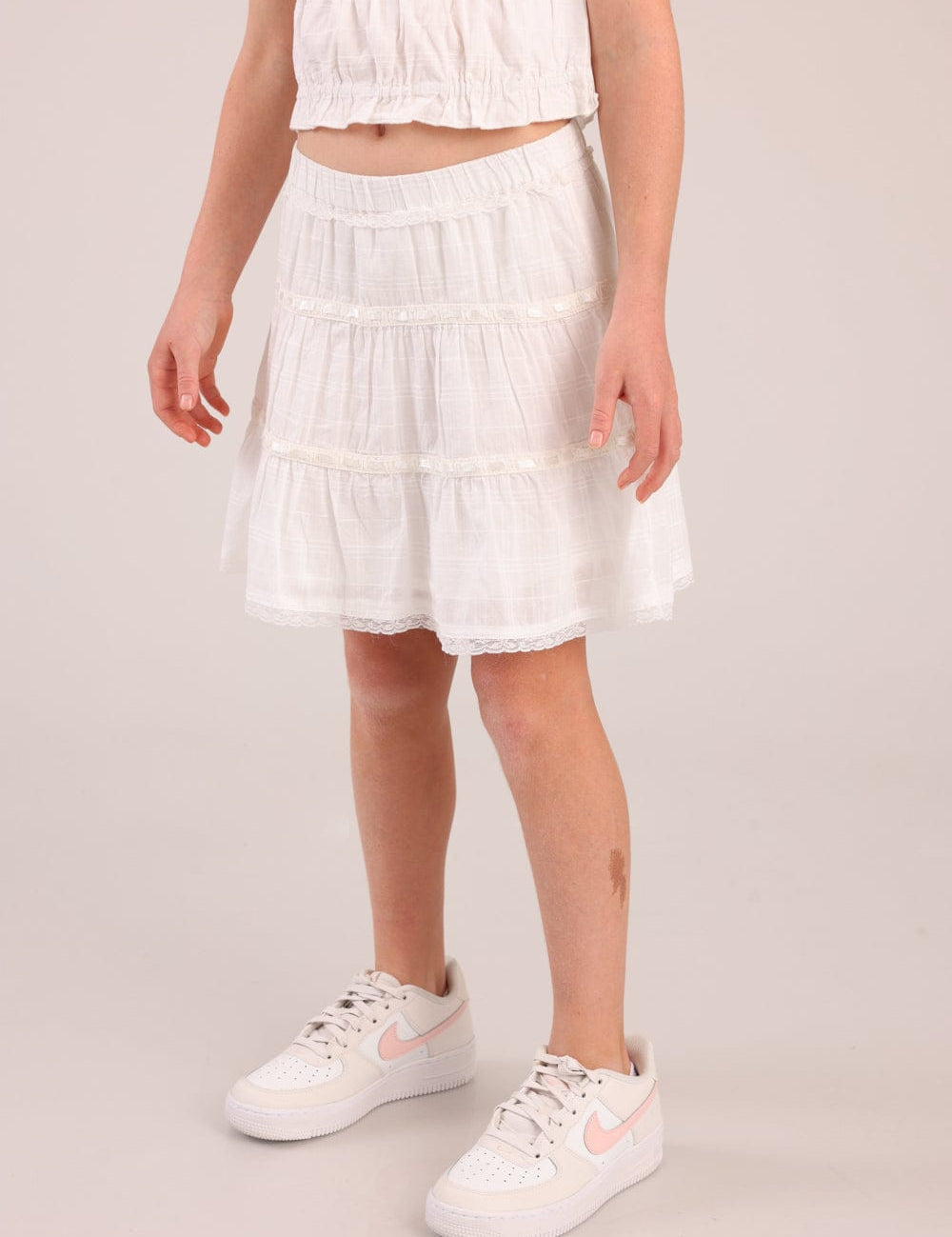 FOX בנות אחר חצאית עם תחרות חצאית עם תחרות