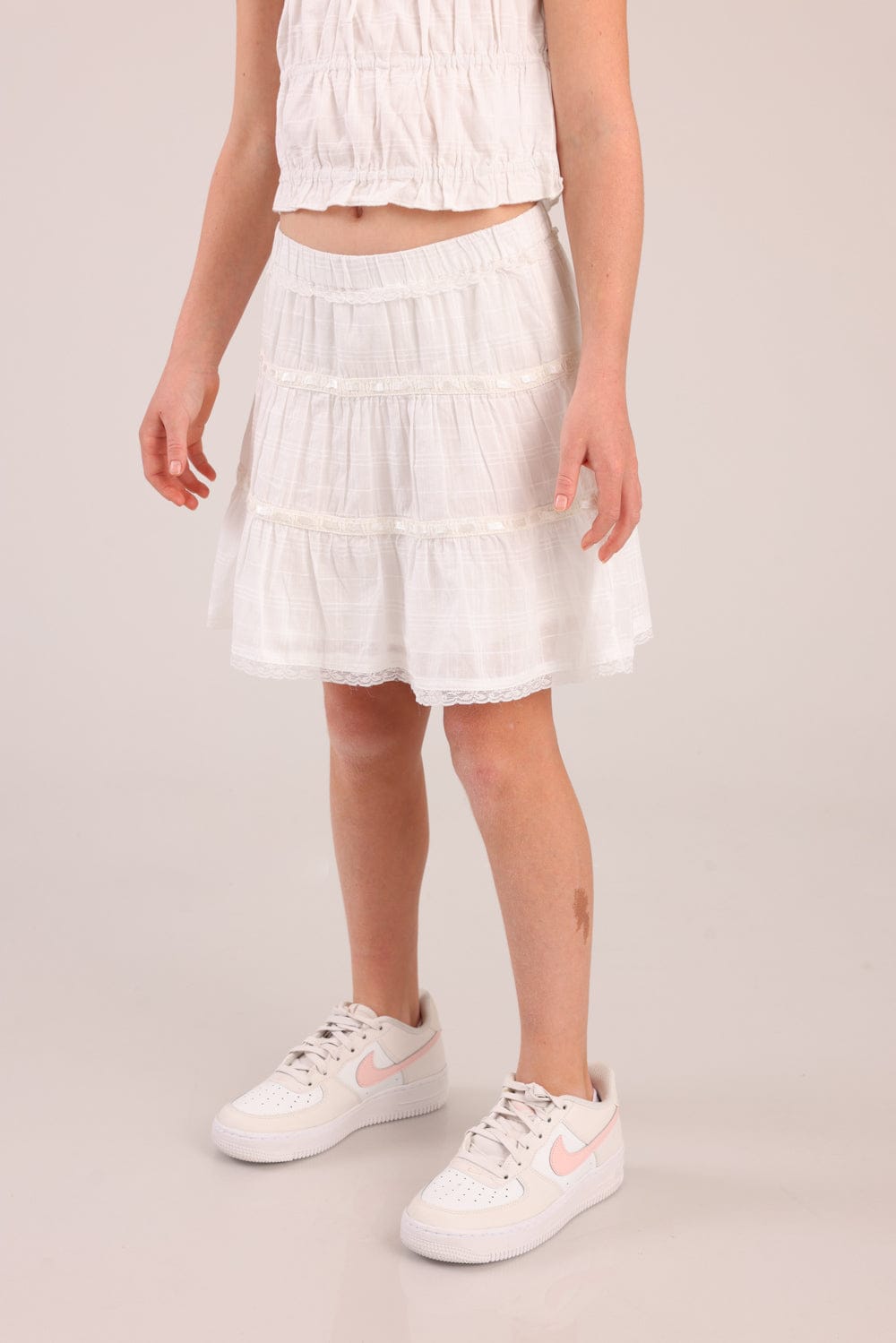 FOX בנות אחר חצאית עם תחרות חצאית עם תחרות