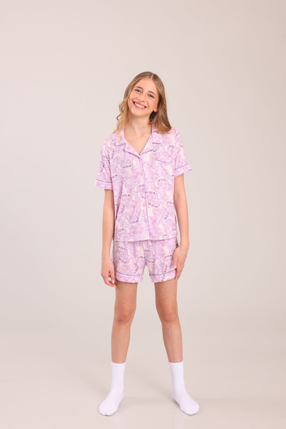 FOX בנות אחר פיג'מה ממותגת סטיץ' דיסני פיג'מה ממותגת סטיץ' דיסני