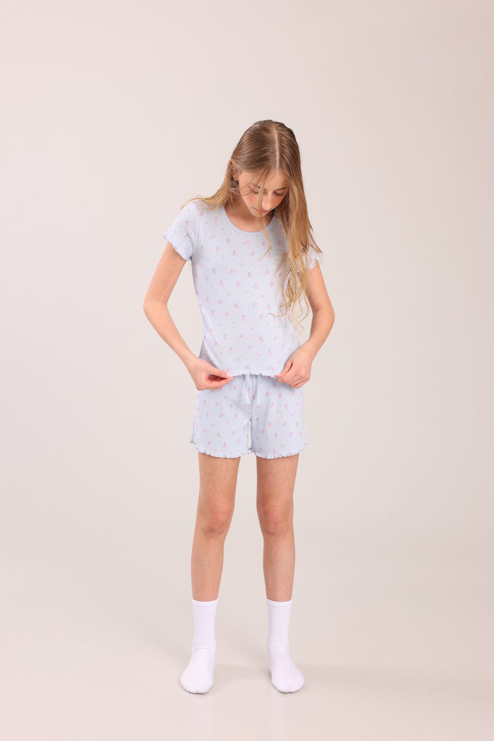 FOX בנות אחר פיג'מה עם הדפס פיג'מה עם הדפס